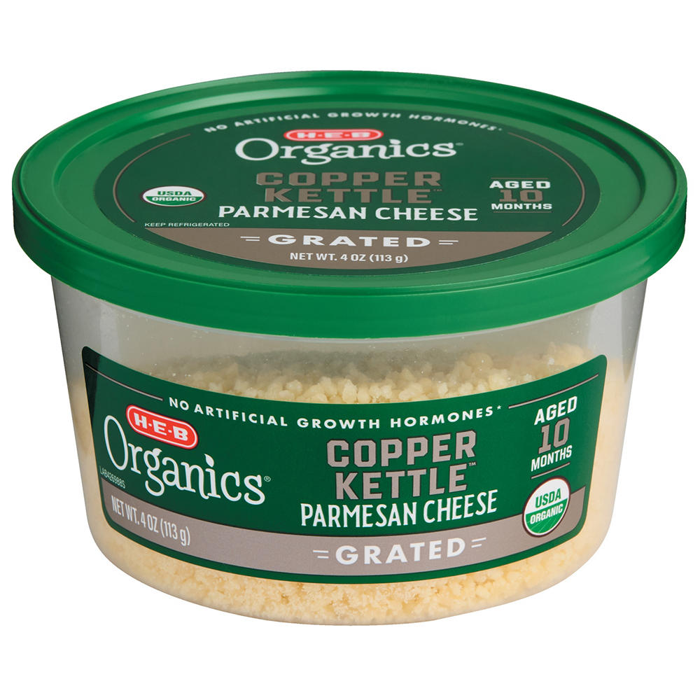 H-E-B Organics Copper Kettle Parmesan Cup - Grated, 4 oz