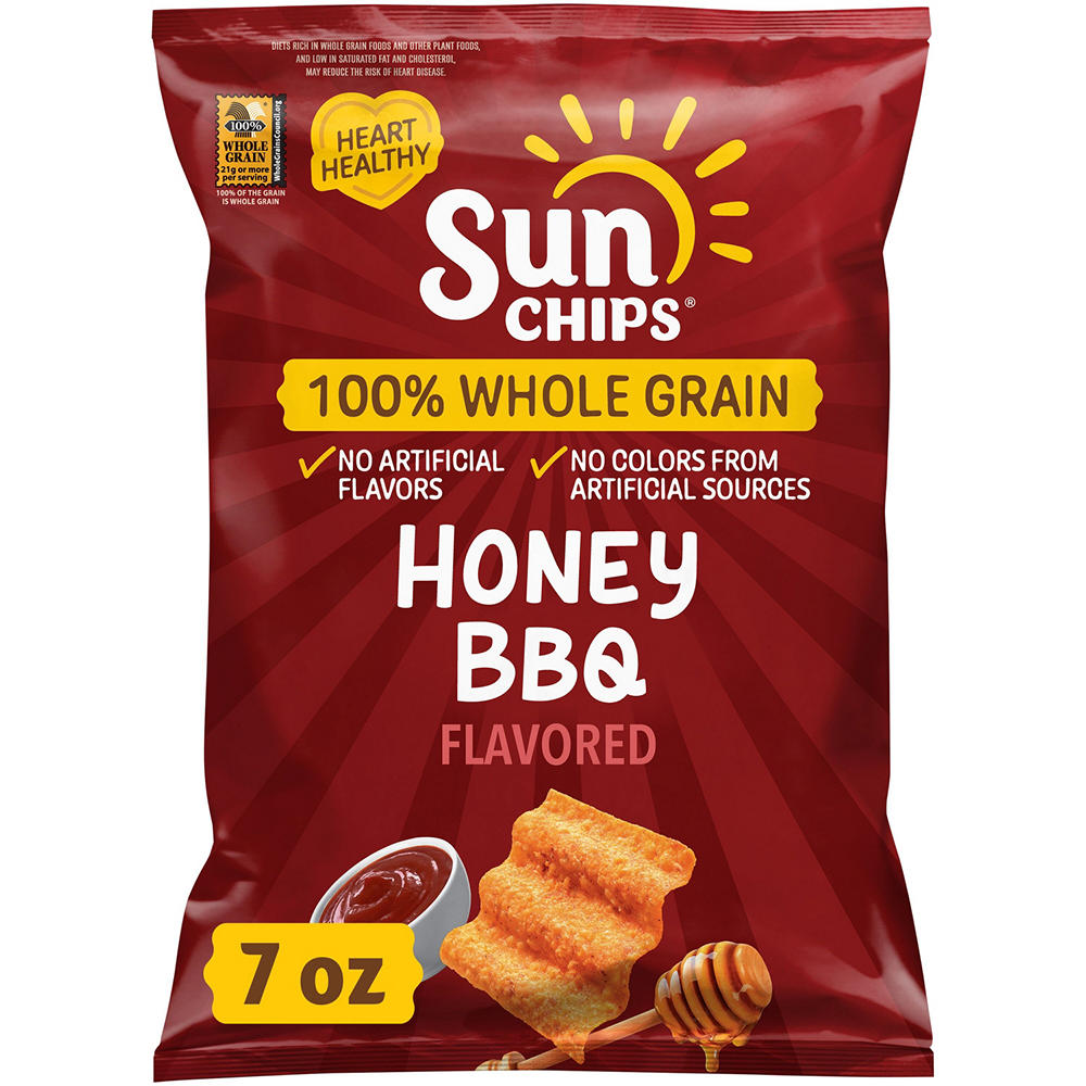 SUNCHIPS Honey BBQ Flavored Whole Grain Snacks, 7 oz
