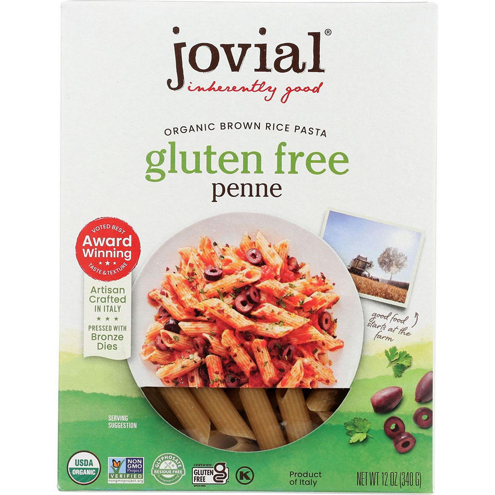 Jovial Organic Brown Rice Pasta Gluten Free Penne, 12 oz