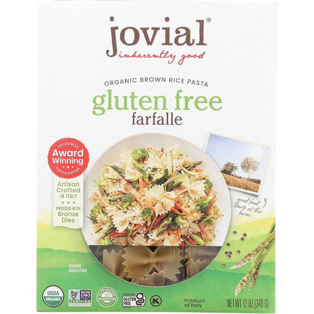Jovial Organic Brown Rice Pasta Gluten Free Farfalle, 12 oz