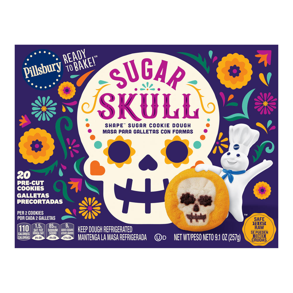 Pillsbury Ready to Bake Sugar Cookie Dough - Skull Shape, 20 ct