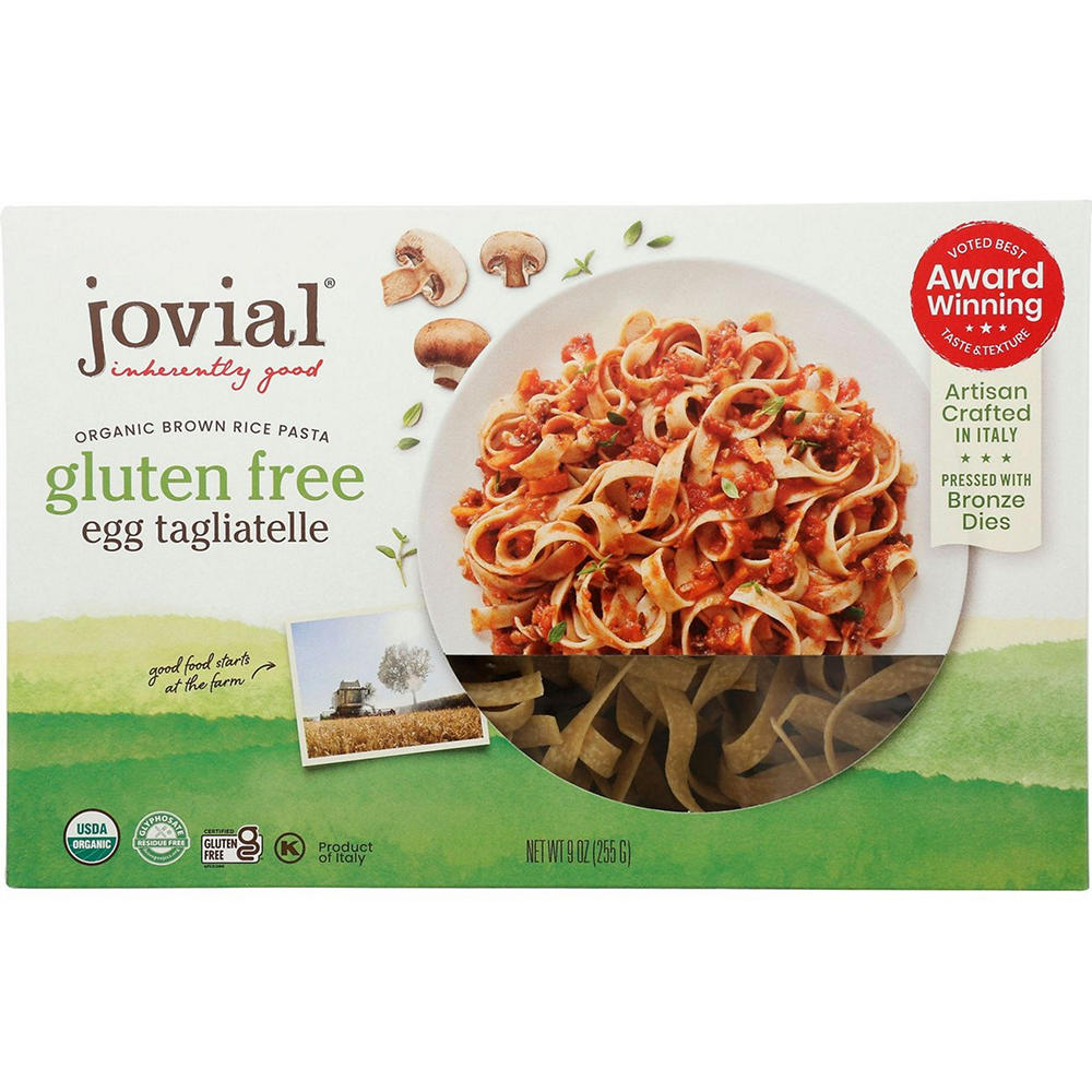 Jovial Organic Brown Rice Pasta Gluten Free Egg Tagliatelle, 9 oz