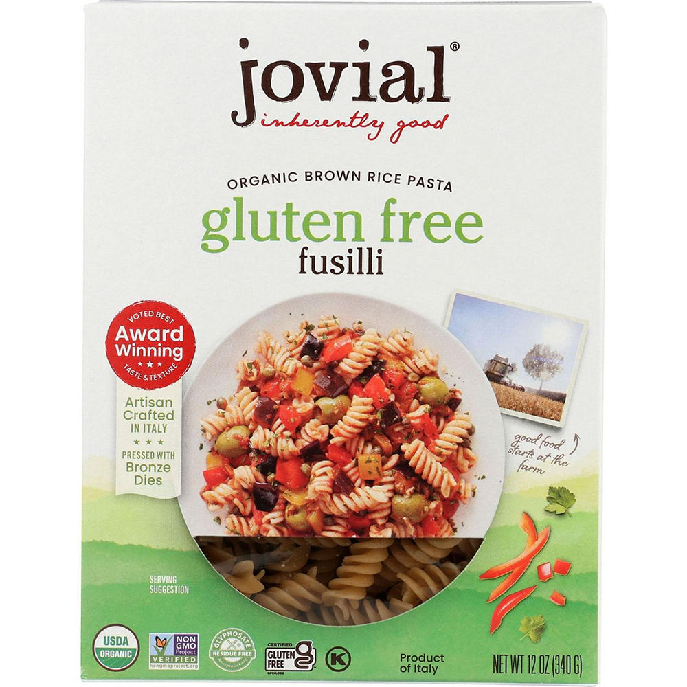 Jovial Organic Brown Rice Pasta Gluten Free Fusilli, 12 oz