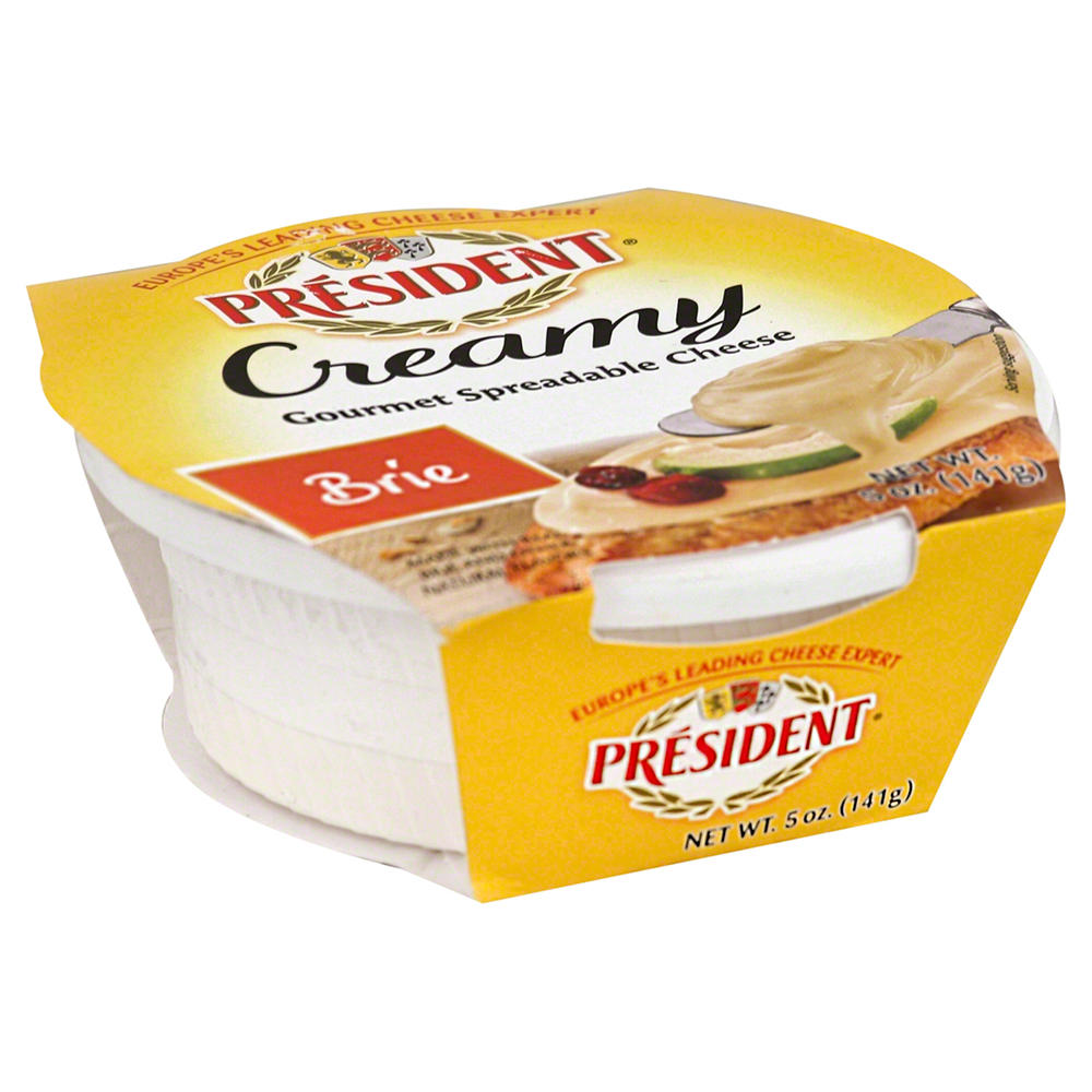 President Creamy Gourmet Spreadable Brie Cheese, 5 oz