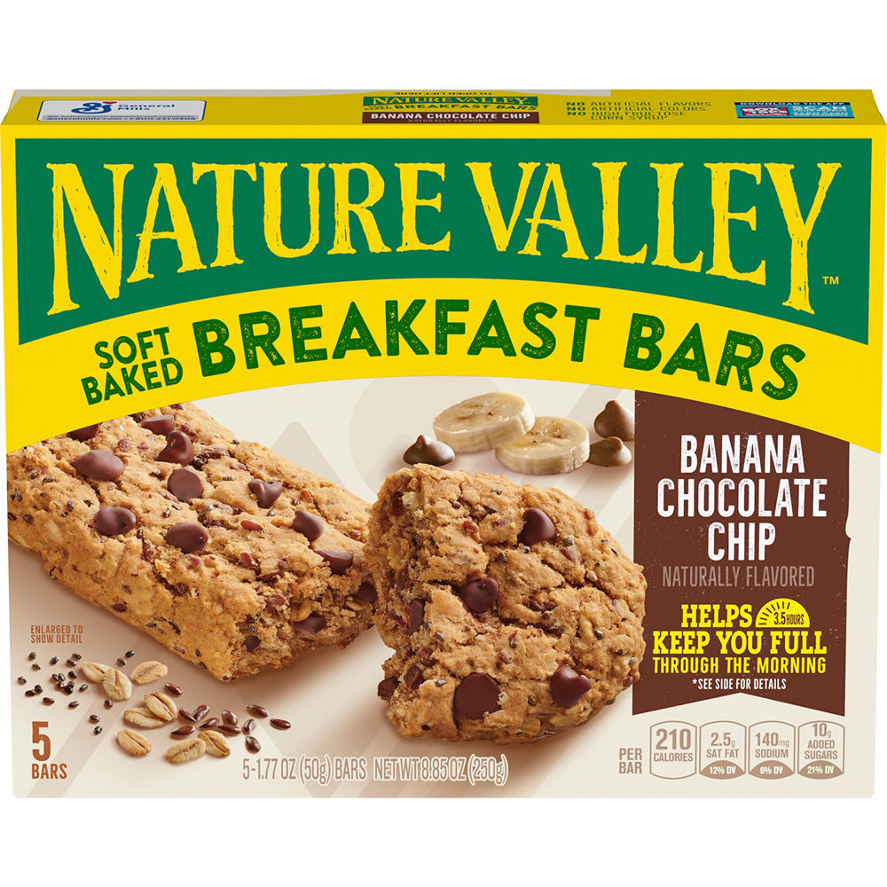 Nature Valley Soft Baked Breakfast Bars - Banana Chocolate Chip, 5 ct