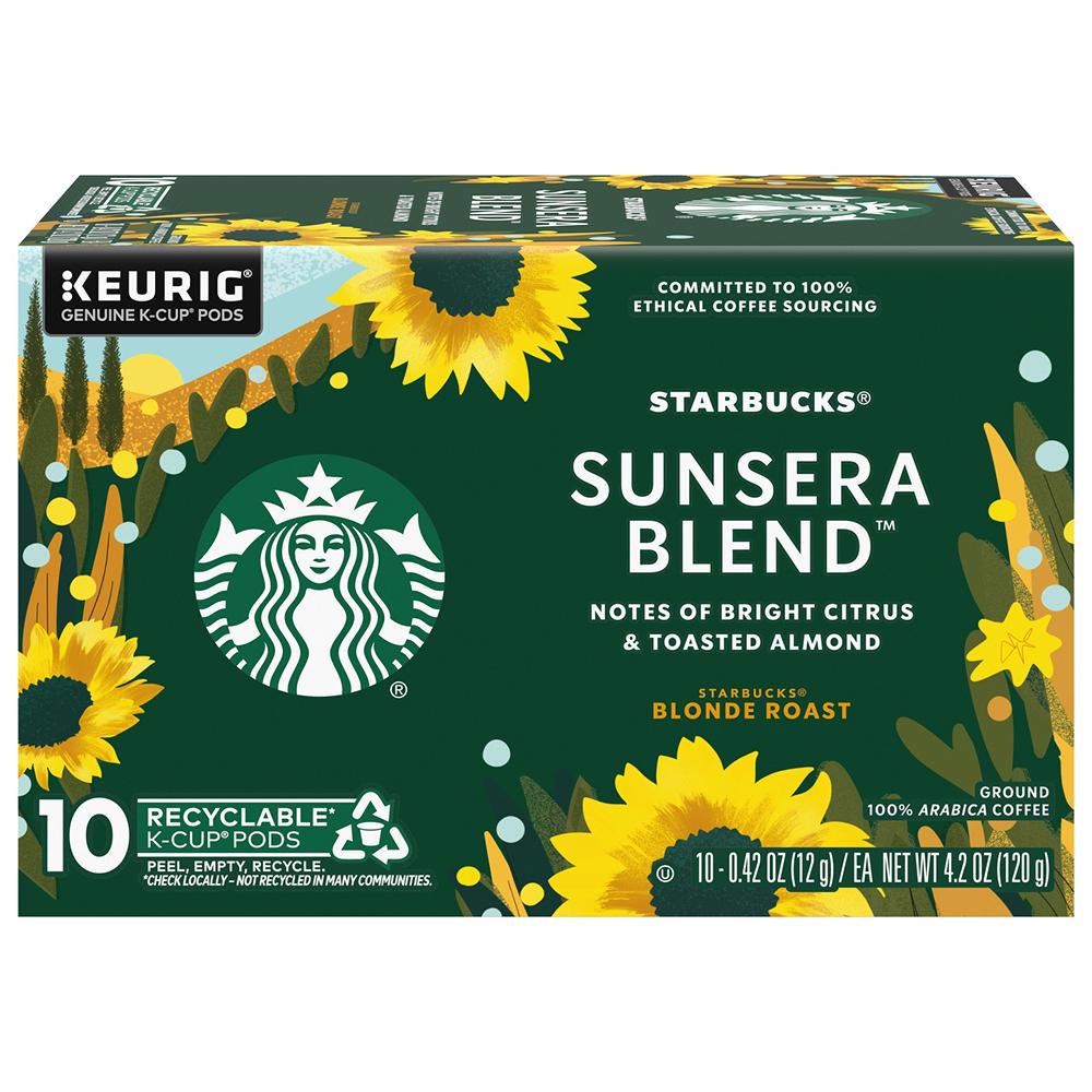 Starbucks Sunsera Blend Blonde Roast Single Serve Coffee Cups, 10 ct