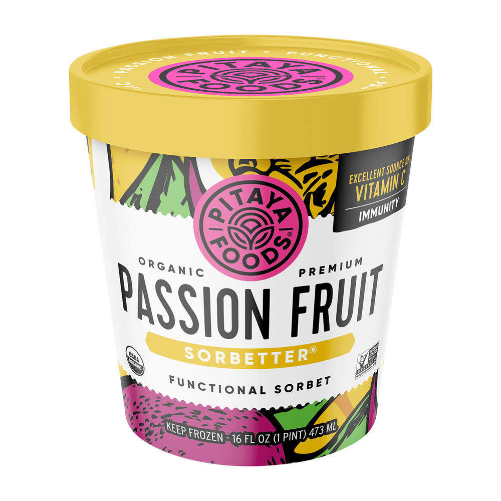 Pitaya Foods Organic Passion Fruit Sorbetter, 1 pt