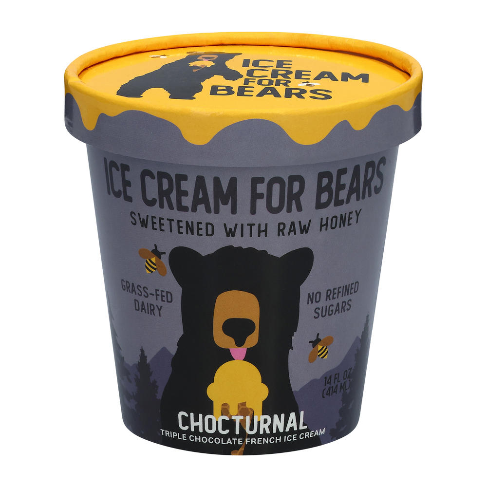 Ice Cream For Bears Chocturnal Triple Chocolate French Ice Cream, 14 oz