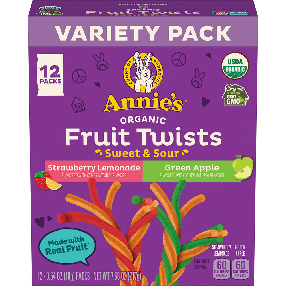 Annie's Organic Fruit Twists Sweet & Sour - Variety Pack, 12 ct