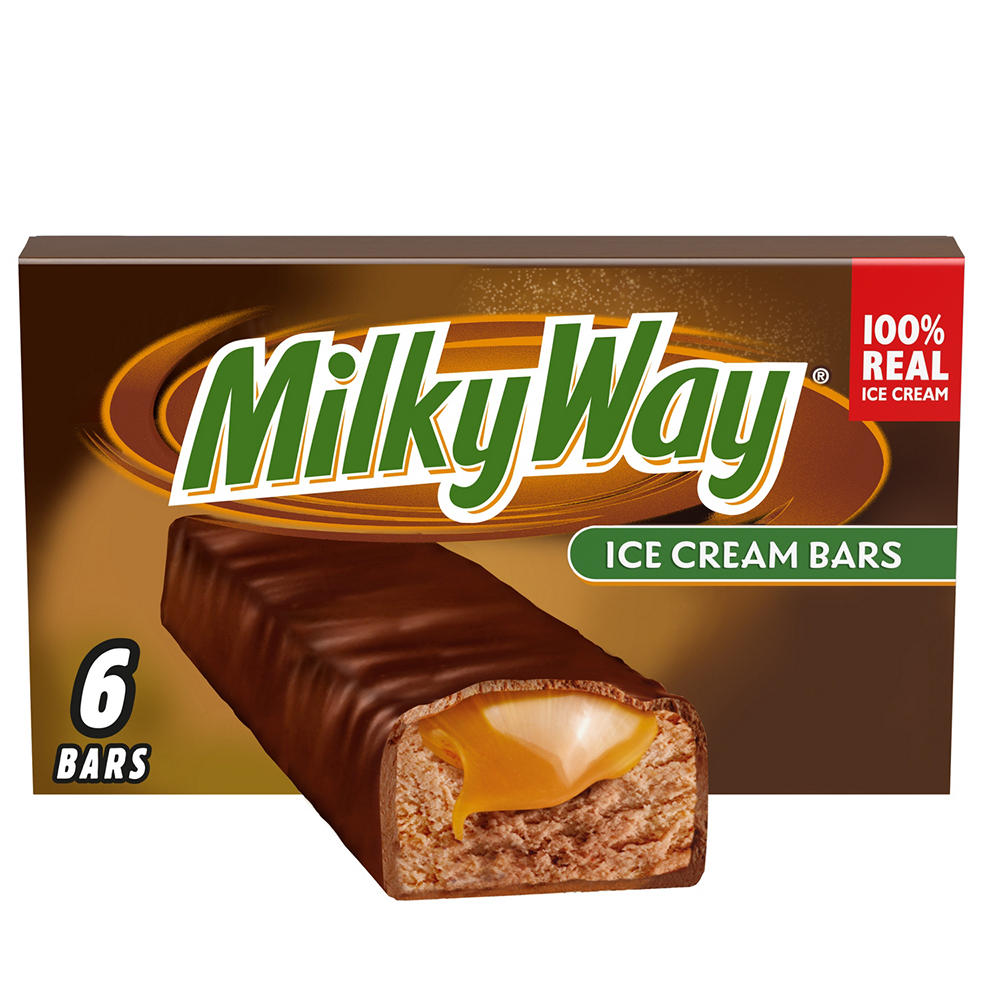 Milky Way Milk Chocolatey Coated Chocolate & Caramel Ice Cream Bars, 6 ct