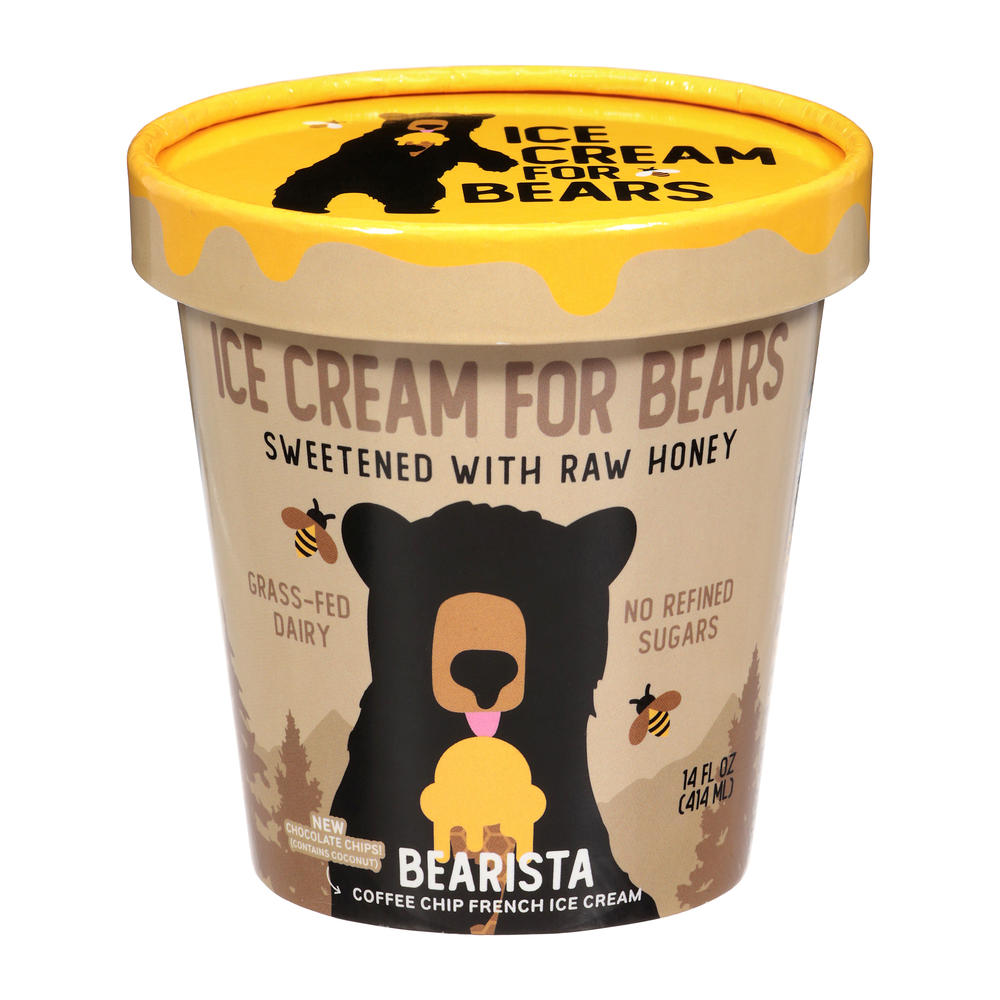 Ice Cream For Bears Bearista Coffee Cacao Nib French Ice Cream, 14 oz