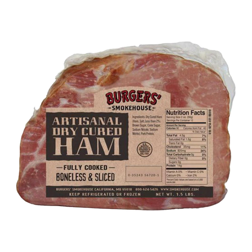 Burgers' Smokehouse Artisanal Dry Cured Ham Boneless Sliced, 24 oz
