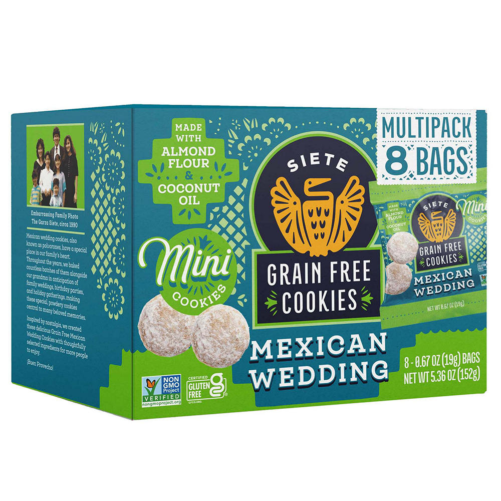 Siete Grain Free Cookies Mini Mexican Wedding Multipack 0.67 oz  Bags, 8 ct