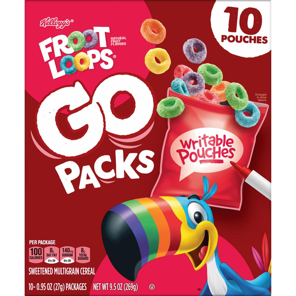 Kellogg's Froot Loops Cereal Go Packs , 10 ct