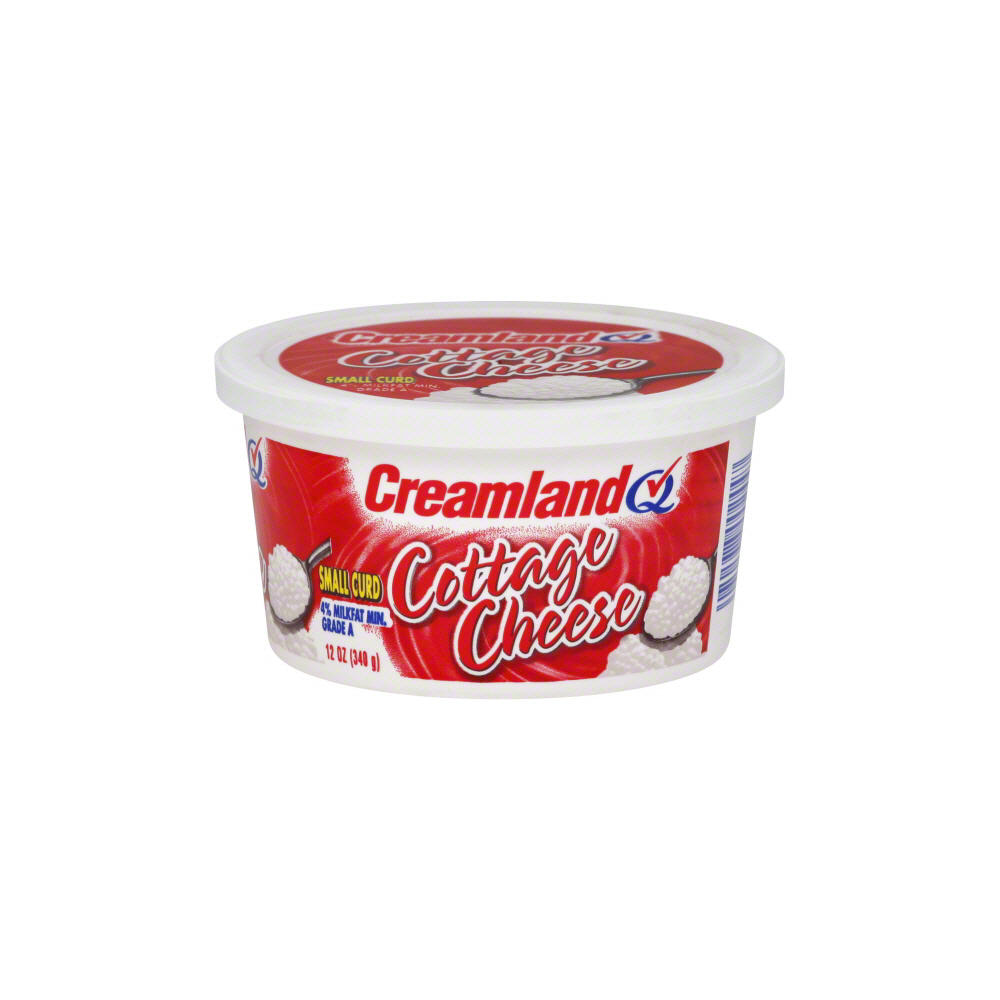 Creamland Cottage Cheese 4% Milkfat Small Curd, 12 oz