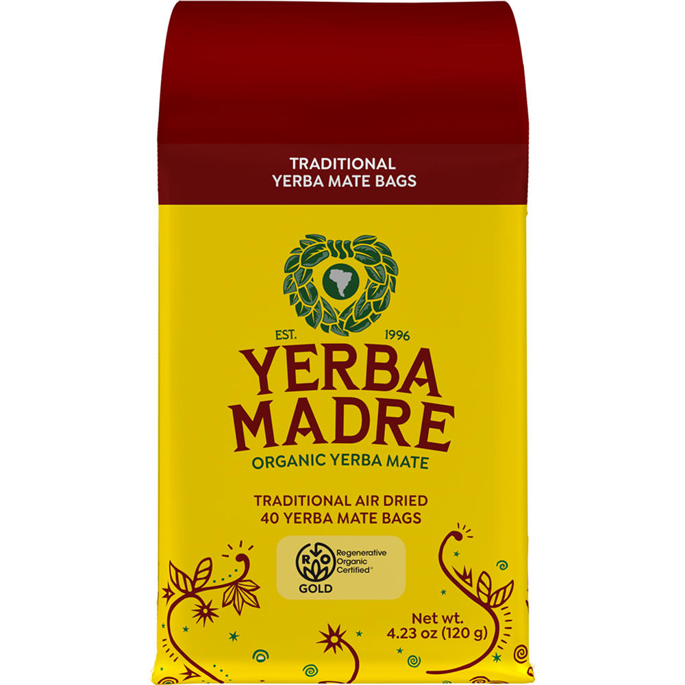 Yerba Madre Organic Yerba Mate Traditional Tea Bags, 40 ct