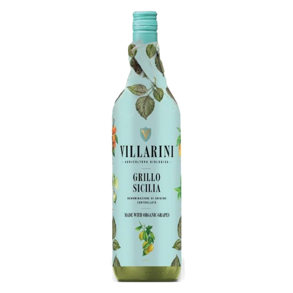 Villarini Organic Grillo Sicilia Italian White Wine, 750 mL