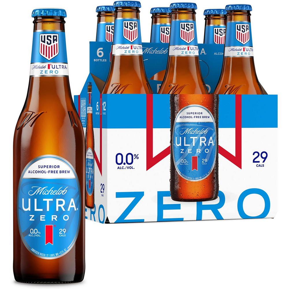 Michelob Ultra Zero Non Alcoholic 6 pk Bottles, 12 oz