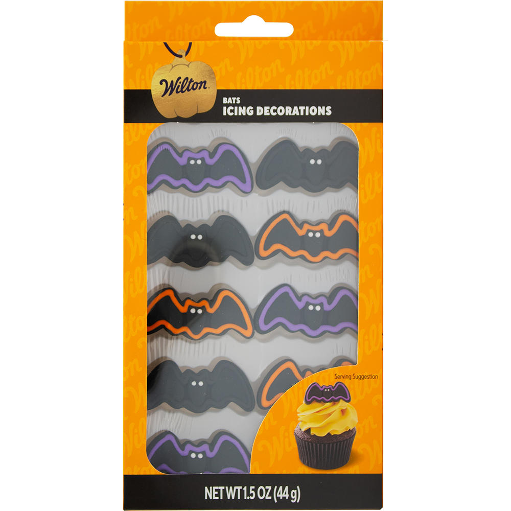 Wilton Halloween Bat Icing Decorations, 12 ct