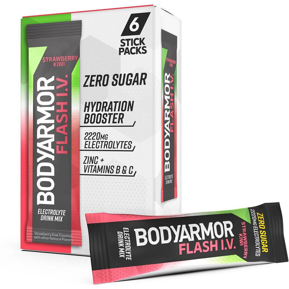 BODYARMOR Flash I.V. Zero Sugar Hydration Booster Electrolyte Drink Mix Packets - Strawberry Kiwi, 6 ct