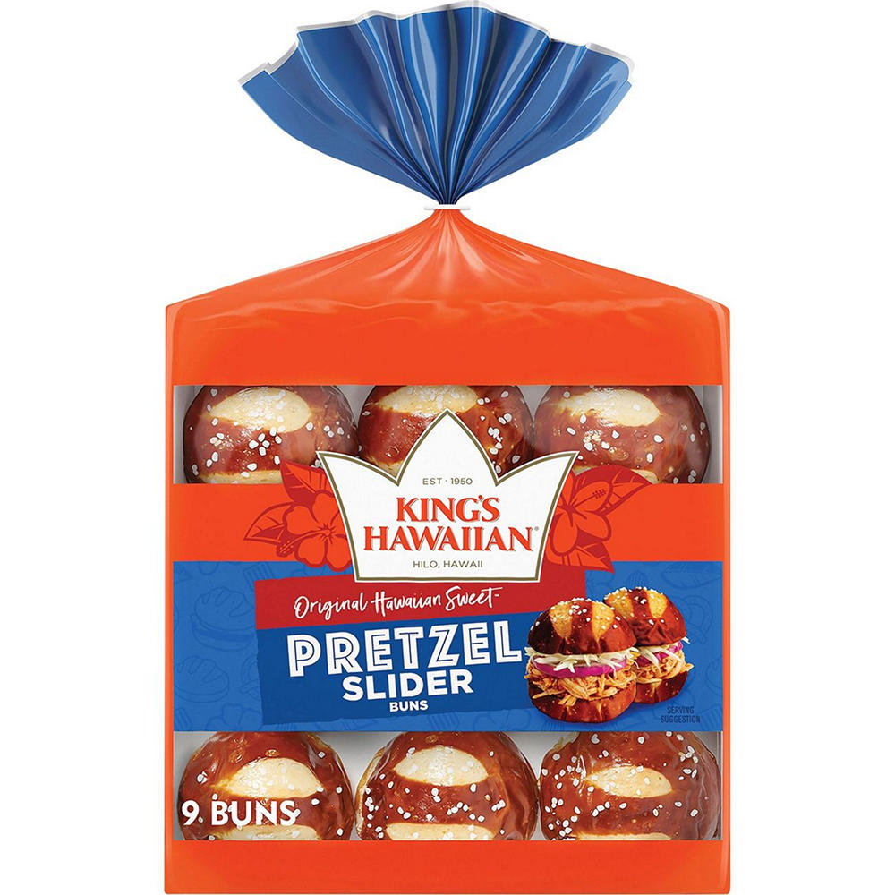 King's Hawaiian Sweet Pretzel Slider Buns, 9 ct