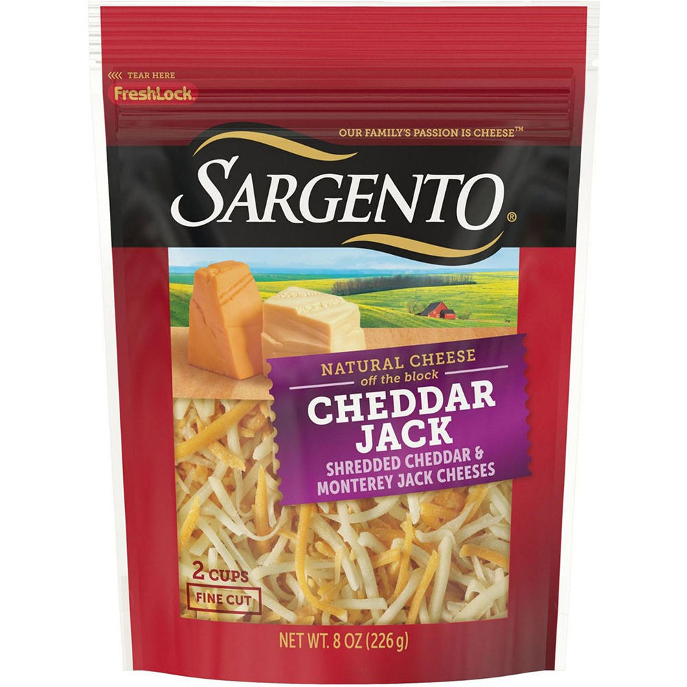 Sargento Off The Block Cheddar & Monterey Jack Shredded, 8 oz