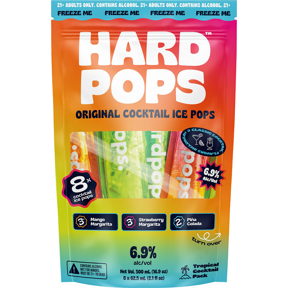 Hardpops Tropical Cocktail Ice Pops, 8 ct