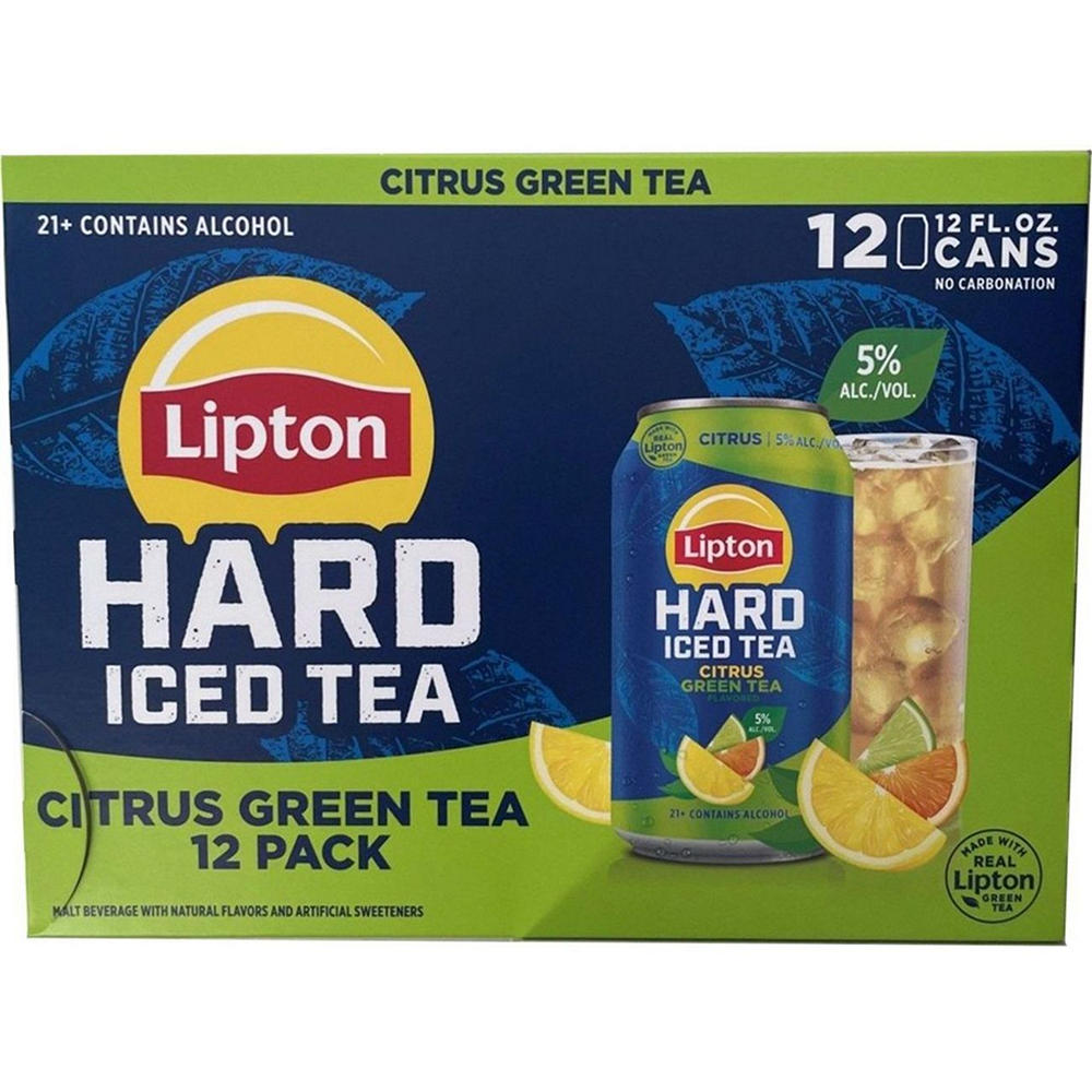 Lipton Hard Iced Tea Citrus Green Tea Malt Beverage 12 pk Cans, 12 oz