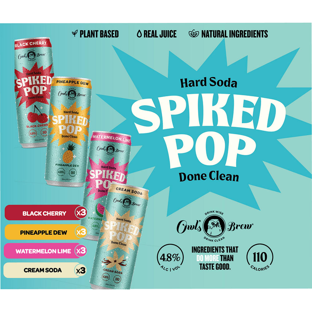 Owl's Brew The Weekender Hard Boozy Tea Variety 12 pk Cans, 12 oz
