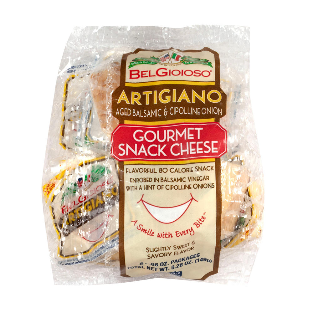 BelGioioso Artigiano Gourmet Snack Cheese - Balsamic & Cipolline Onion, 8 ct