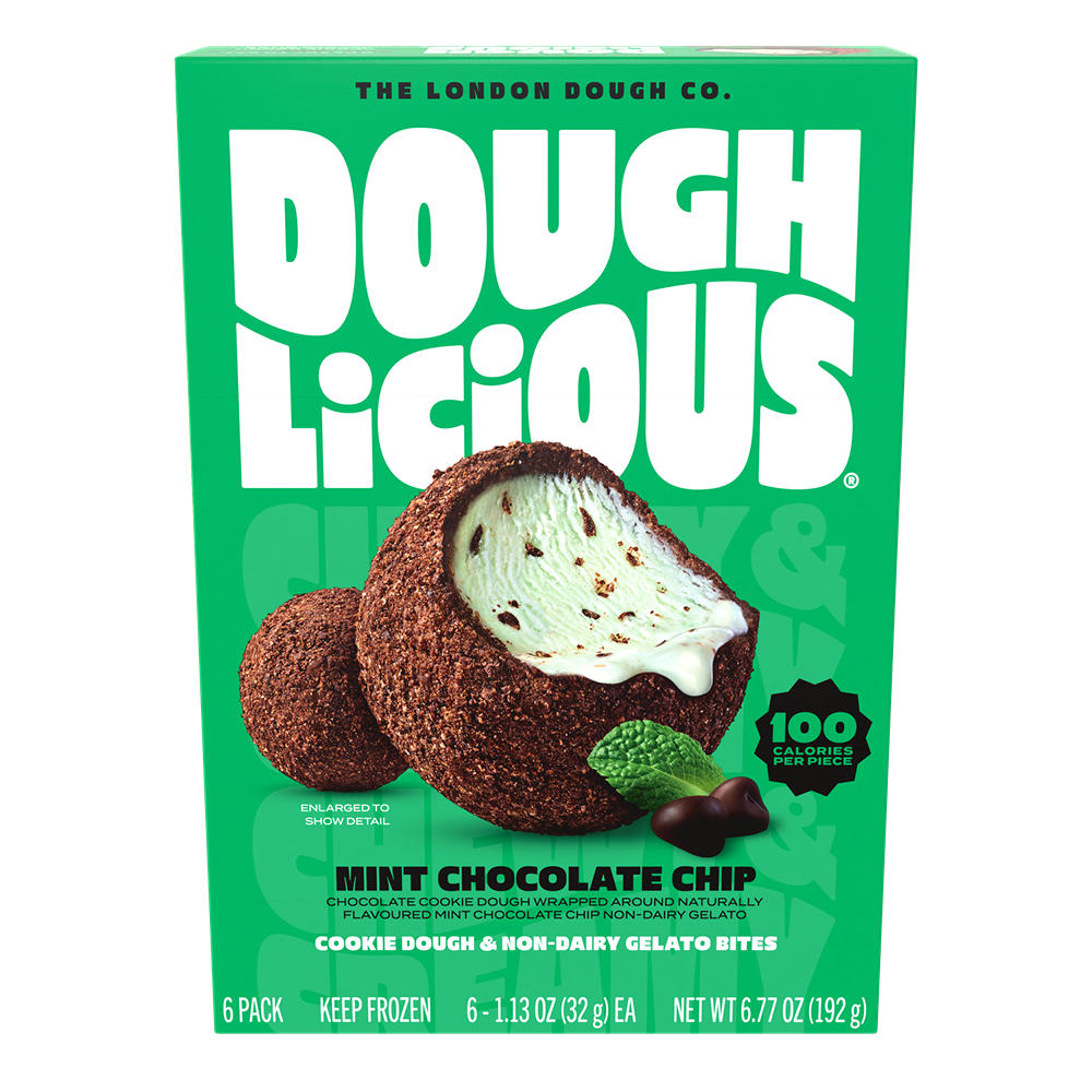 Doughlicious Mint Chocolate Chip Cookie Dough Gelato Bites, 6 ct