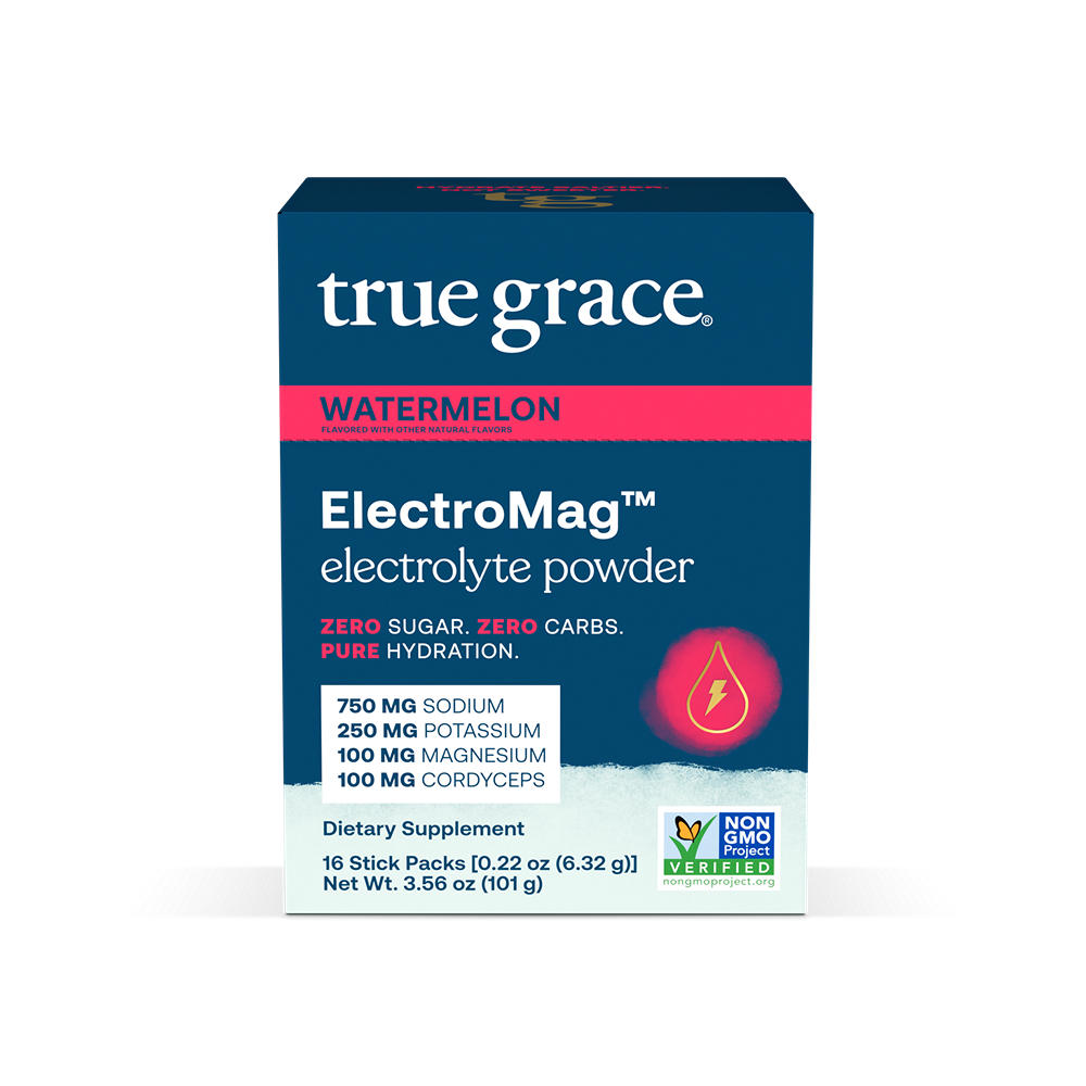 True Grace ElectroMag Electrolyte Powder Stick Packs - Watermelon, 16 ct