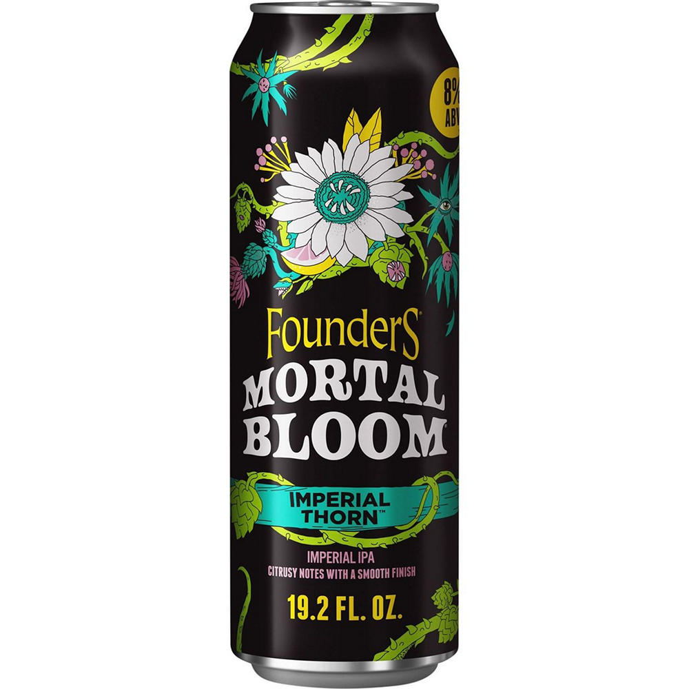 Founders Mortal Bloom Imperial Thorn IPA Craft Beer, 19.2 oz