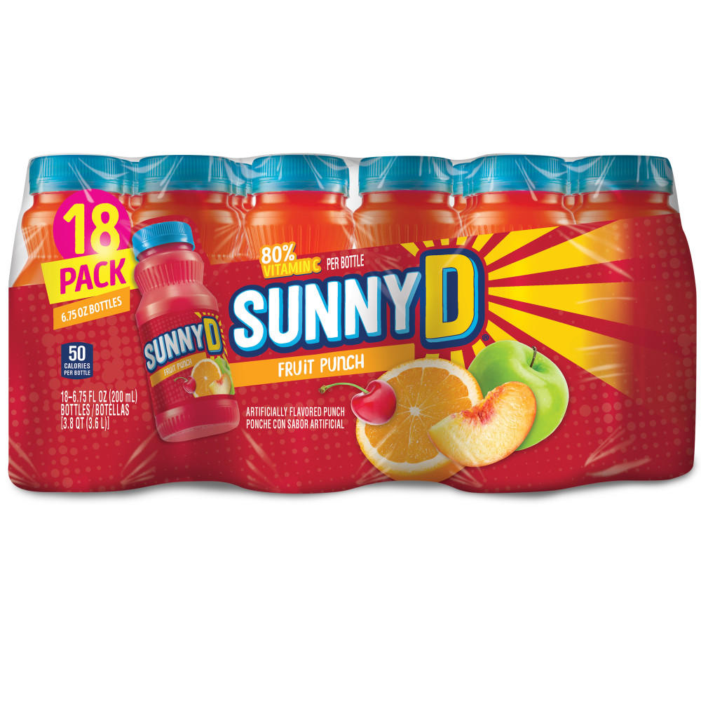Sunny D Fruit Punch 18 pk Bottles, 6.75 oz