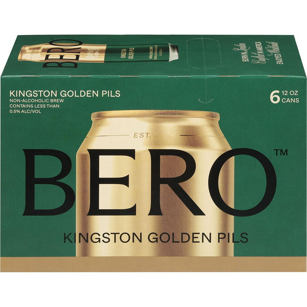Bero Non Alcoholic Kingston Golden Pilsner Craft Beer 6 pk Cans, 12 oz
