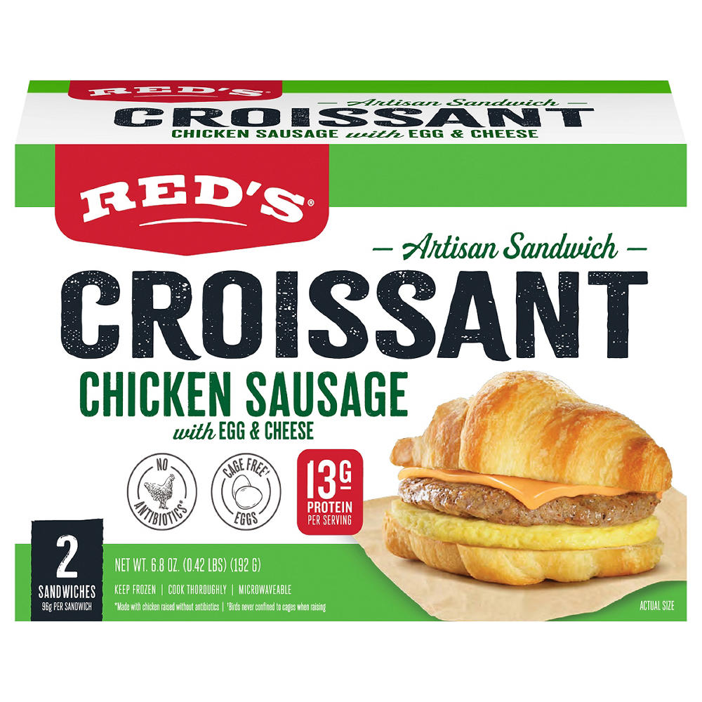 Red's Chicken Sausage Croissant Breakfast Sandwiches, 2 ct