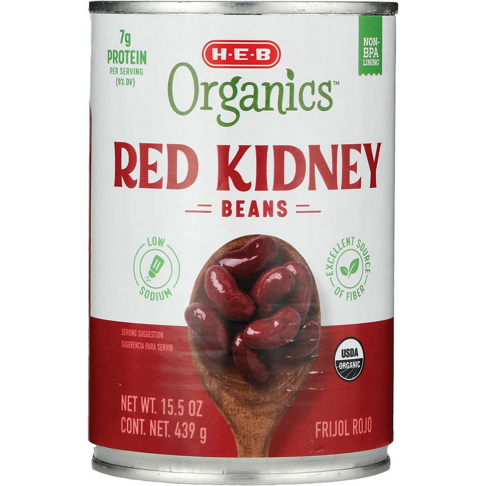 H-E-B Organics Low Sodium Red Kidney Beans, 15.5 oz