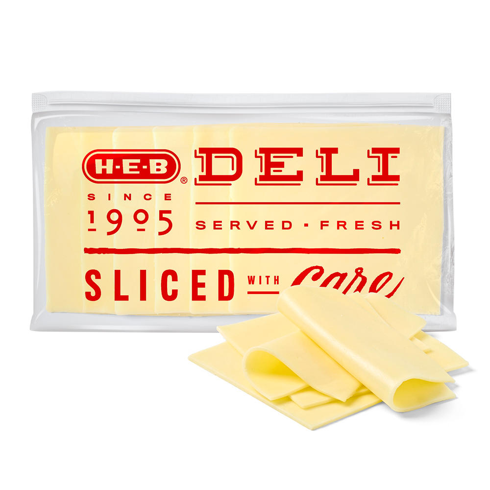 H-E-B Deli White American Cheese, Sandwich Sliced, Avg. 0.5 lb