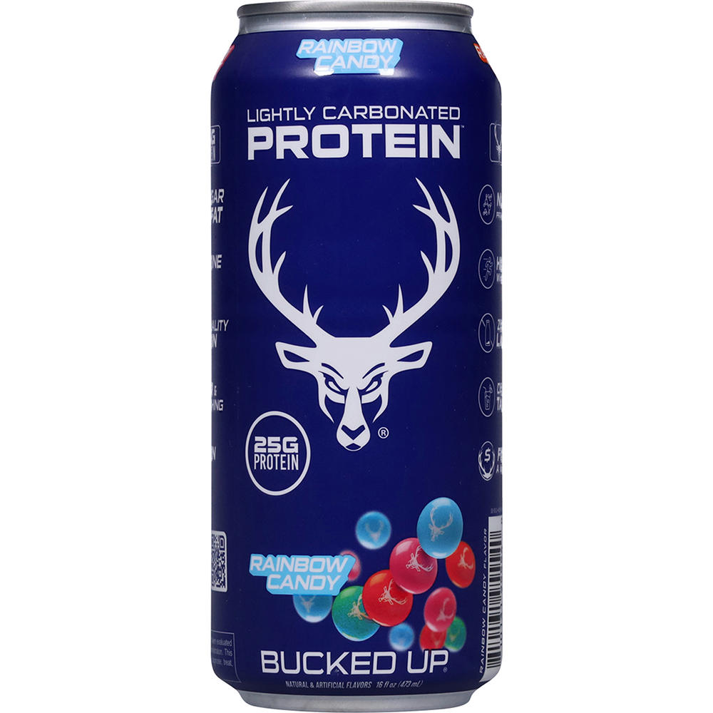 Bucked Up Clear Lightly Carbonated 25g Protein Drink - Rainbow Candy, 16 oz