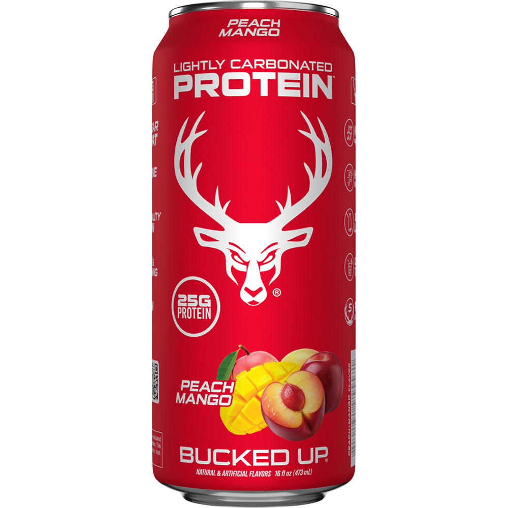 Bucked Up Clear Lightly Carbonated 25g Protein Drink - Peach Mango, 16 oz