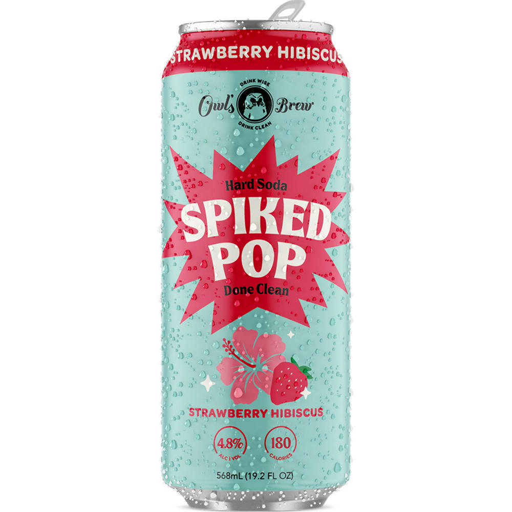 Owl's Brew Spiked Pop - Strawberry Hibiscus, 19.2 oz
