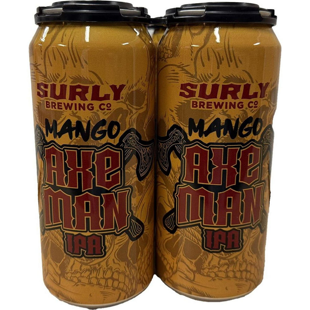 Surly Brewing Mango Axe Man IPA Craft Beer 4 pk Cans, 16 oz