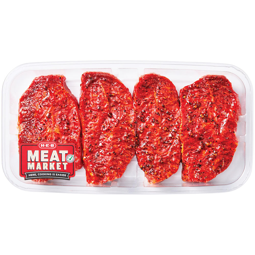 H-E-B Meat Market Smokey BBQ Beef Top Blade Steak, Avg. 0.85 lb
