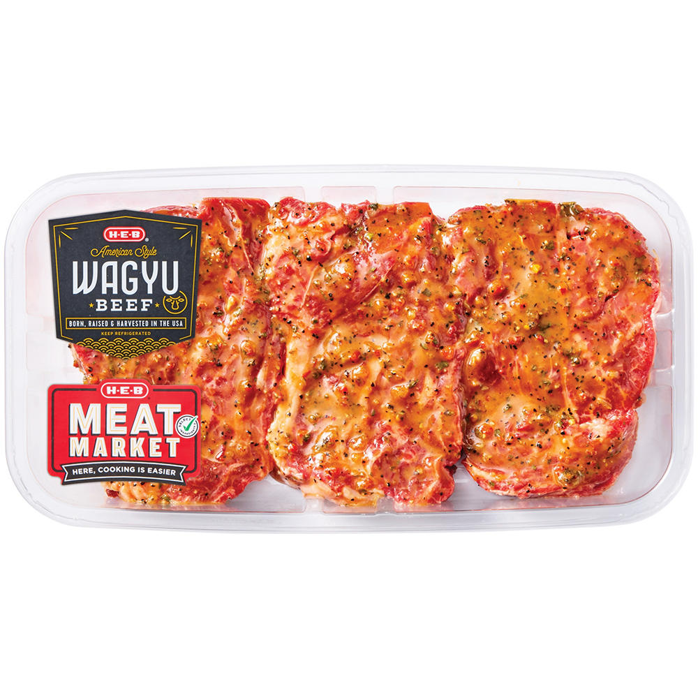 H-E-B Meat Market Wagyu Beef Chuckeye Steak - Southwest Marinade, Avg. 1.0 lb