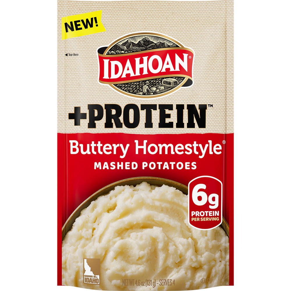 Idahoan +Protein Buttery Homestyle Mashed Potatoes, 4.6 oz