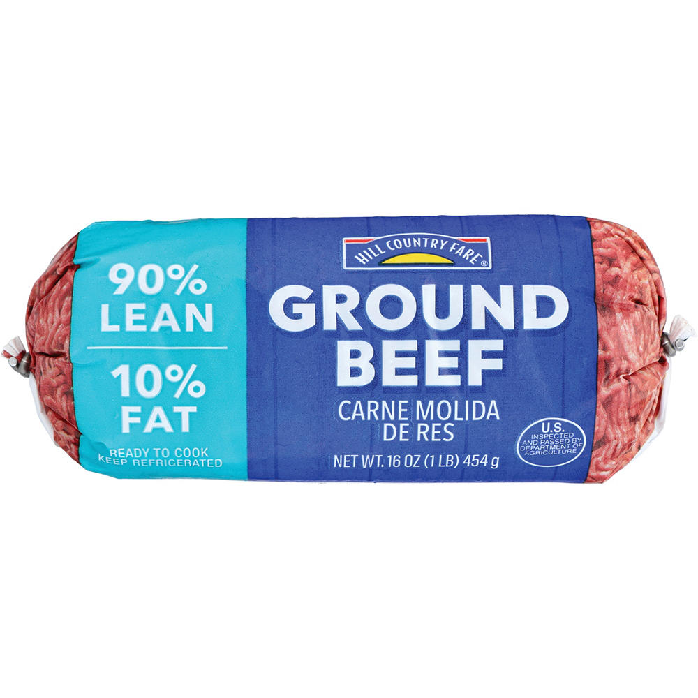 Hill Country Fare Ground Beef, 90% Lean, 1 lb