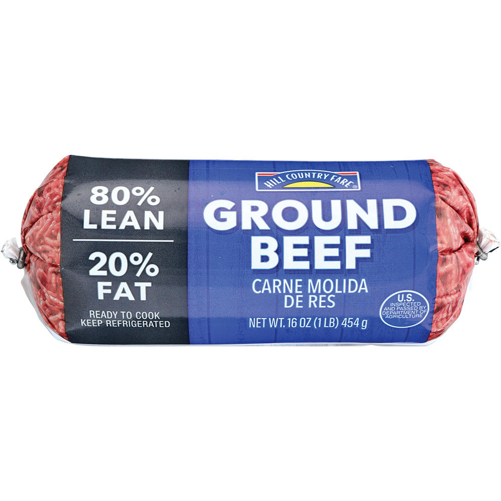Hill Country Fare Ground Beef, 80% Lean, 1 lb