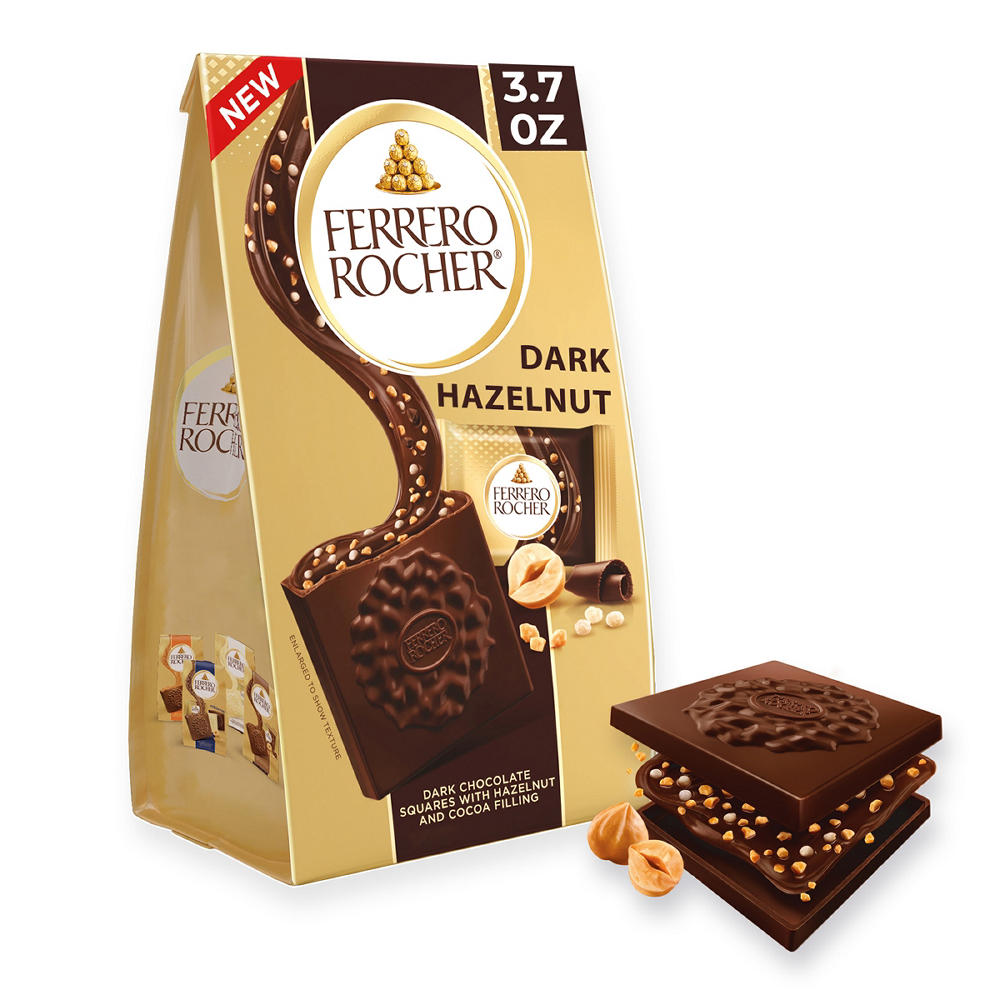 Ferrero Rocher Dark Chocolate Hazelnut Squares, 10 pc, 3.7 oz