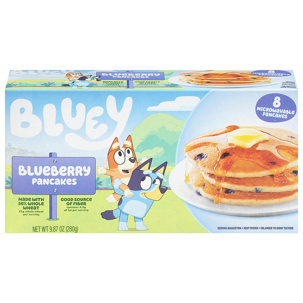 Bluey Microwavable Blueberry Pancakes, 8 ct