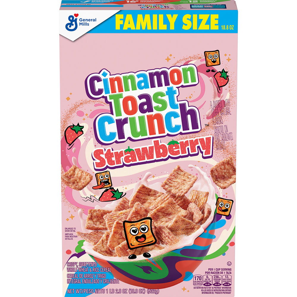 General Mills Strawberry Cinnamon Toast Crunch Cereal - Family Size, 18.8 oz